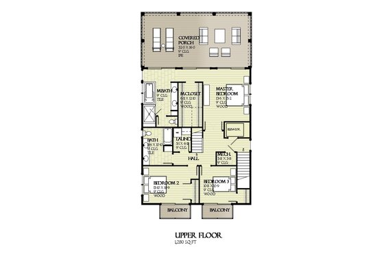 Floor Plan - Upper Floor for Beach House Plan #901-114 - 4 bed, 3 bath