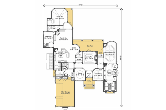 Floor Plan - Main Floor for European House Plan #135-180 - 5 bed, 5 bath