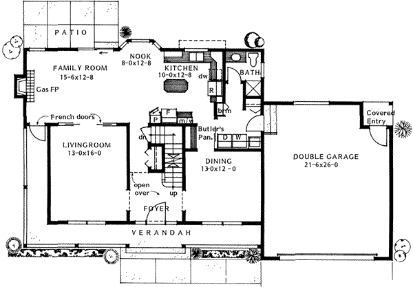 Country Floor Plan - Main Floor Plan #126-132