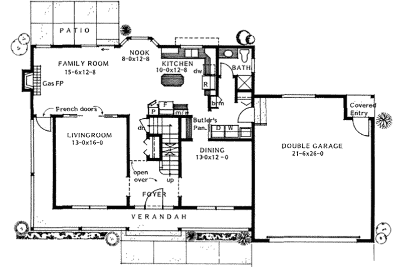 Dream House Plan - Floor Plan - Main Floor for Country House Plan #126-132 - 3 bed, 3 bath