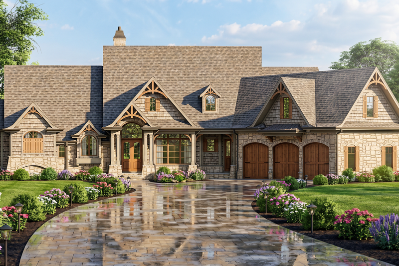 House Plan Design - Exterior - Front Elevation 4 for Country House Plan #54-714 - 5 bed, 5 bath