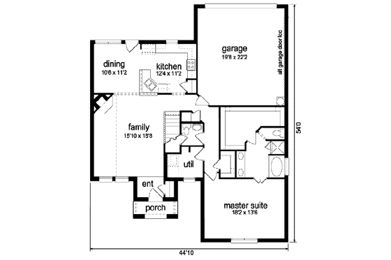 Floor Plan - Main Floor for Traditional House Plan #84-365 - 4 bed, 2.5 bath