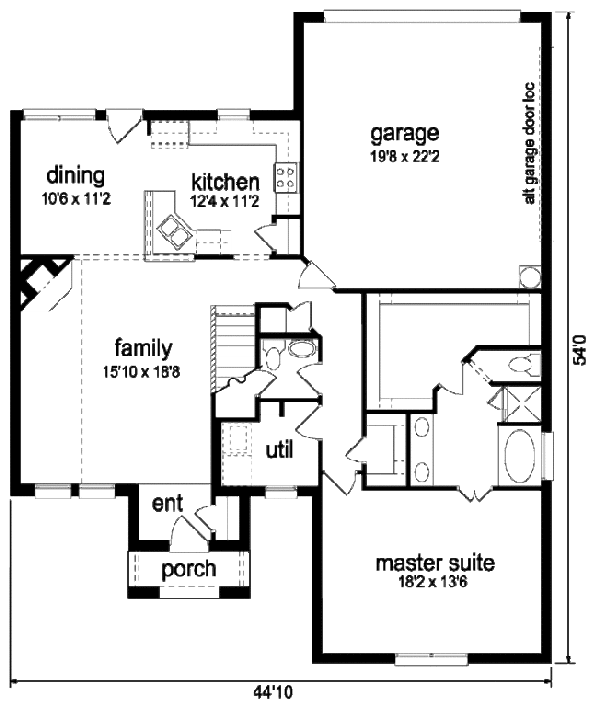 Traditional Floor Plan - Main Floor Plan #84-365