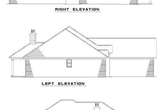 Exterior - Rear Elevation for Traditional House Plan #17-1145 - 3 bed, 2 bath