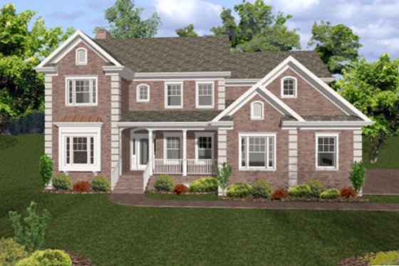 Exterior - Front Elevation for Southern House Plan #56-546 - 4 bed, 4 bath