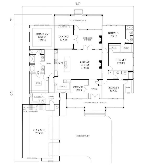 Dream House Plan - Floor Plan - Main Floor for Colonial House Plan #1053-104 - 4 bed, 3 bath
