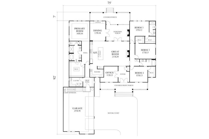 Dream House Plan - Floor Plan - Main Floor for Colonial House Plan #1053-104 - 4 bed, 3 bath