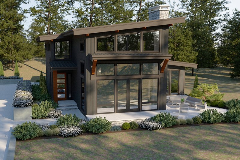 Dream House Plan - Exterior - Front Elevation 4 for Contemporary House Plan #1070-14 - 3 bed, 2.5 bath