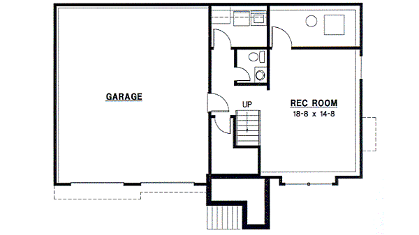 Traditional Floor Plan - Lower Floor Plan #67-651