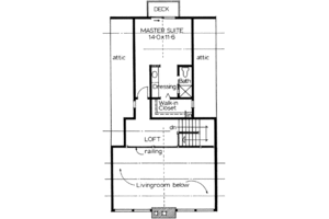 Floor Plan - Upper Floor for Cottage House Plan #126-109 - 3 bed, 2 bath