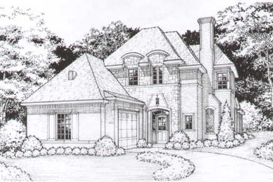 Exterior - Front Elevation for European House Plan #141-285 - 3 bed, 2.5 bath