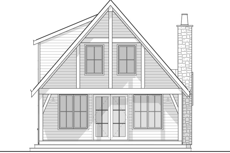 Home Plan - Exterior - Rear Elevation 1 for Cabin House Plan #1114-2 - 2 bed, 2 bath