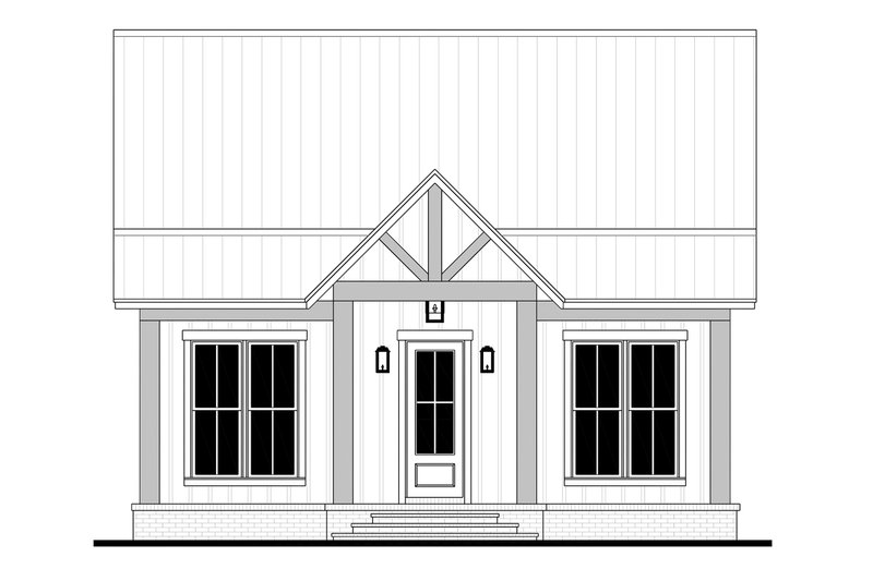 House Blueprint - Exterior - Front Elevation 7 for Farmhouse House Plan #430-429 - 2 bed, 1 bath