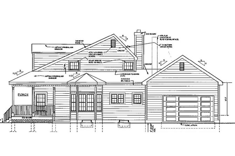 Dream House Plan - Exterior - Other Elevation for Farmhouse House Plan #3-257 - 5 bed, 2.5 bath
