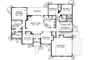 Mediterranean Style House Plan - 5 Beds 2.5 Baths 2394 Sq/Ft Plan #80 ...