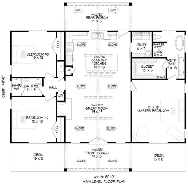 Dream House Plan - Country Floor Plan - Main Floor Plan #932-1335