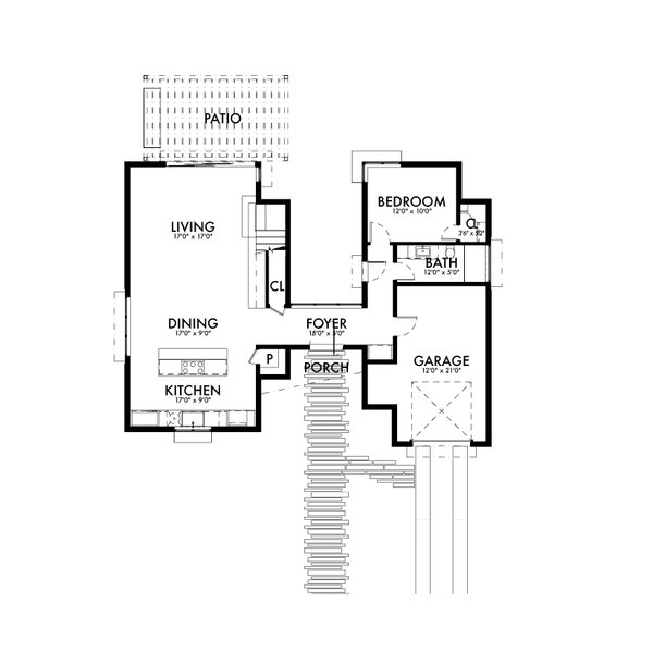 Home Plan - Contemporary Floor Plan - Main Floor Plan #80-223