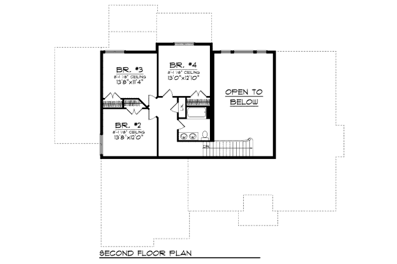 Home Plan - Floor Plan - Upper Floor for European House Plan #70-993 - 4 bed, 2.5 bath