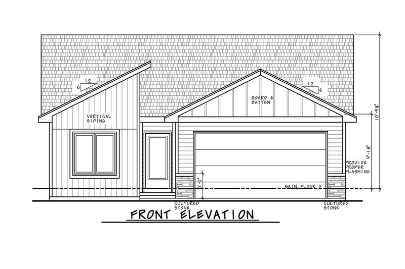 Architectural House Design - Exterior - Front Elevation 3 for Modern House Plan #20-2651 - 2 bed, 2 bath