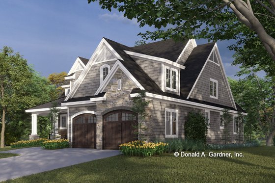 Exterior - Front Elevation 3 for Country House Plan #929-1075 - 4 bed, 3.5 bath