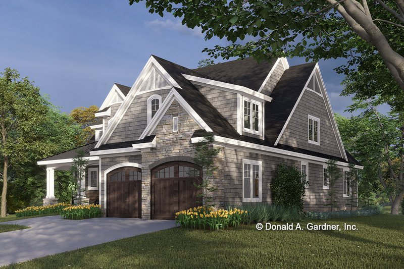 Architectural House Design - Exterior - Front Elevation 3 for Country House Plan #929-1075 - 4 bed, 3.5 bath