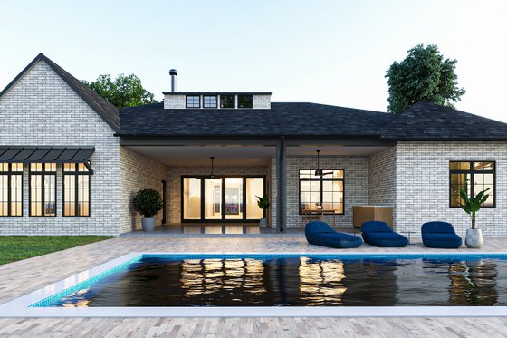 Exterior - Rear Elevation for Cottage House Plan #1112-2 - 4 bed, 4.5 bath