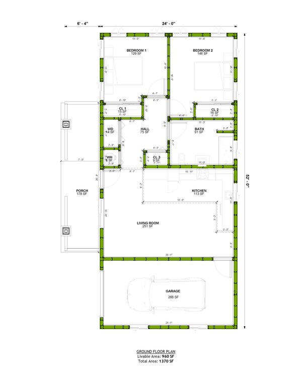 Craftsman Floor Plan - Main Floor Plan #1106-172