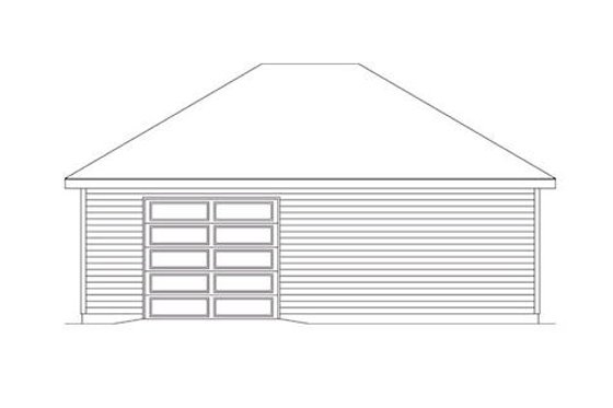 Exterior - Rear Elevation for European House Plan #22-557, 0 bath