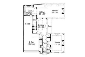 Floor Plan - Main Floor for Colonial House Plan #411-660 - 3 bed, 3.5 bath