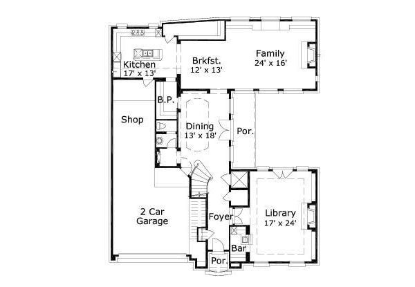 Colonial Floor Plan - Main Floor Plan #411-660