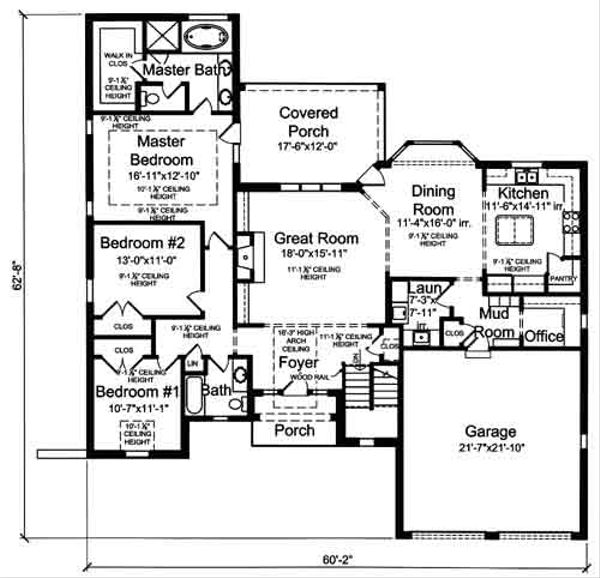 House Plan Design - European Floor Plan - Main Floor Plan #46-483