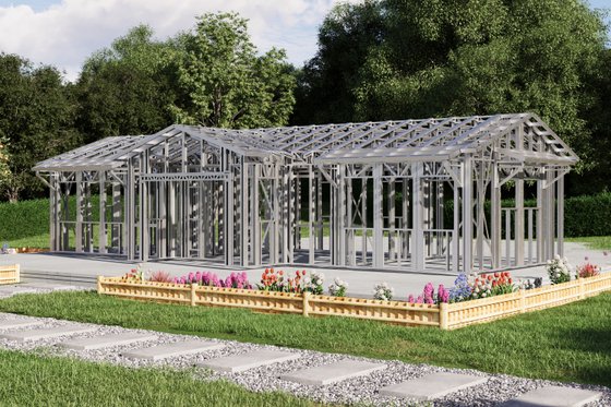 Exterior - Front Elevation 9 for Mediterranean House Plan #1106-102 - 2 bed, 1 bath