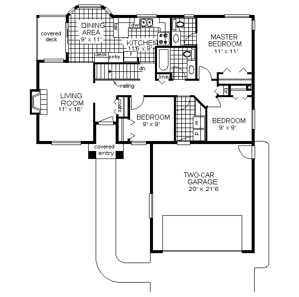 Architectural House Design - Ranch Floor Plan - Main Floor Plan #18-125