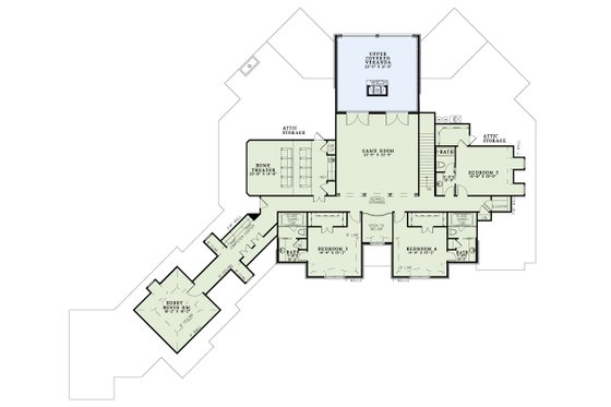 Floor Plan - Upper Floor for Traditional House Plan #17-3321 - 6 bed, 6.5 bath