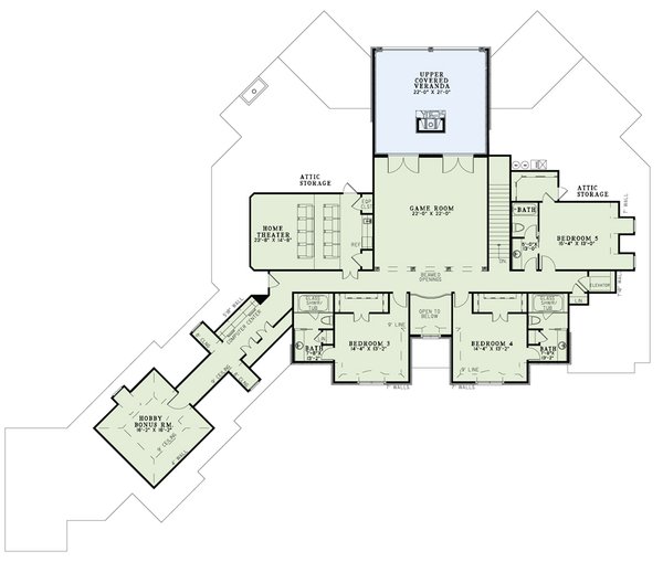 Dream House Plan - Traditional Floor Plan - Upper Floor Plan #17-3321
