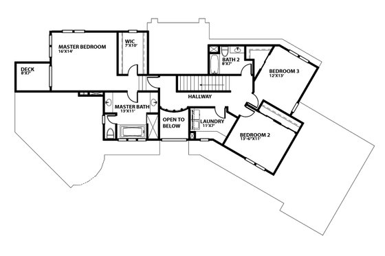 Floor Plan - Upper Floor for Country House Plan #515-4 - 4 bed, 3 bath