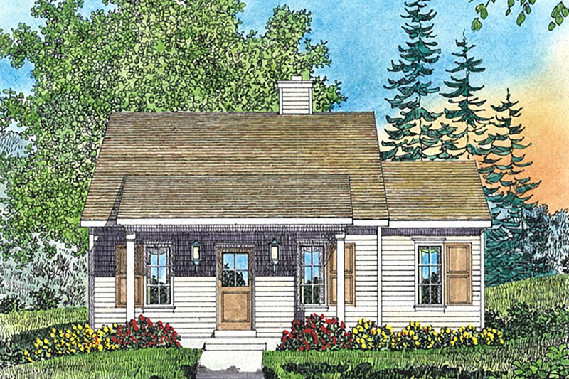 Cottage Style House Plan - 1 Beds 1 Baths 790 Sq/Ft Plan #22-591 ...