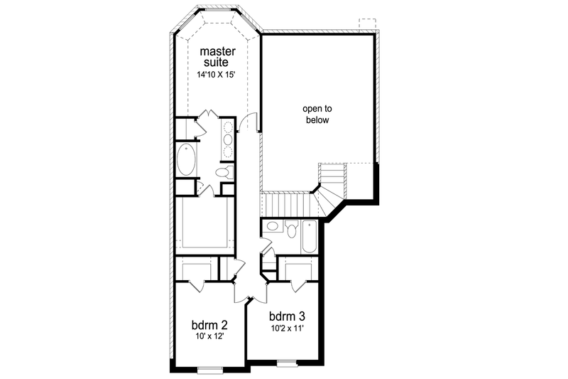 Architectural House Design - Floor Plan - Upper Floor for European House Plan #84-564 - 3 bed, 2.5 bath