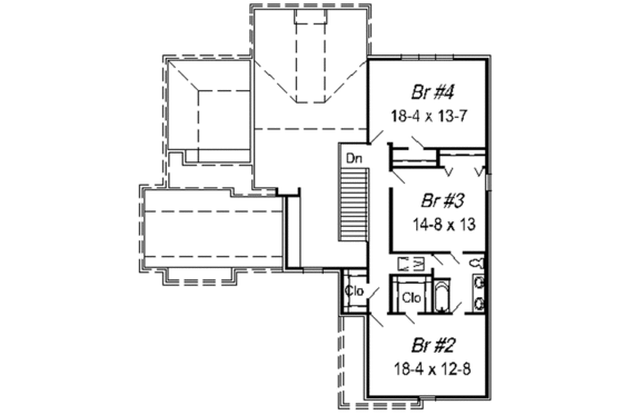 Floor Plan - Upper Floor for European House Plan #329-280 - 4 bed, 2.5 bath