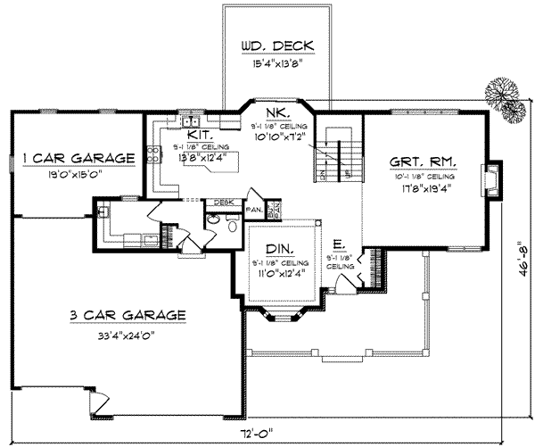 Home Plan - Traditional Floor Plan - Main Floor Plan #70-624