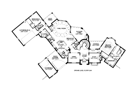 Floor Plan - Main Floor for European House Plan #141-340 - 4 bed, 4.5 bath