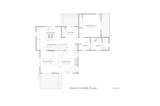 Floor Plan - Main Floor for Modern House Plan #909-10 - 3 bed, 3 bath
