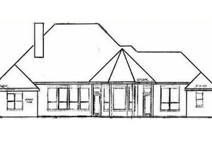 Exterior - Rear Elevation for European House Plan #52-110 - 4 bed, 3 bath