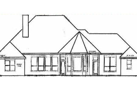 Exterior - Rear Elevation for European House Plan #52-110 - 4 bed, 3 bath