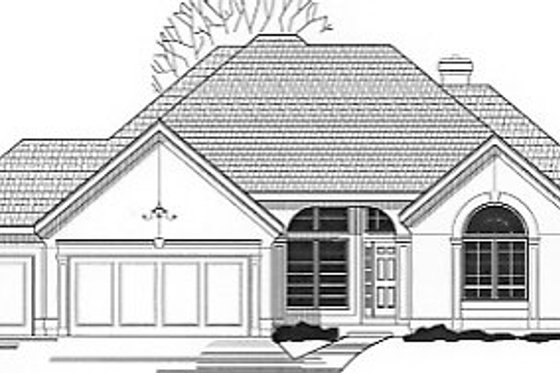 Exterior - Front Elevation for European House Plan #67-361 - 4 bed, 3 bath