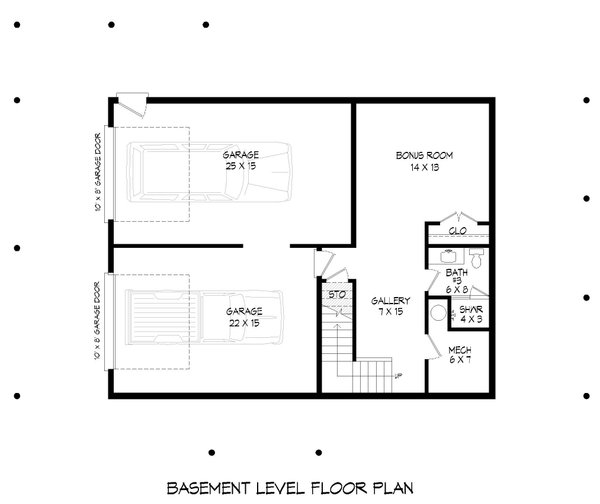 Country Floor Plan - Lower Floor Plan #932-693