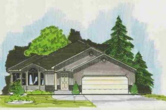 Exterior - Front Elevation for Traditional House Plan #308-143 - 3 bed, 2 bath