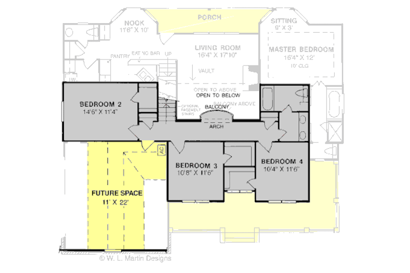 Dream House Plan - Floor Plan - Upper Floor for Farmhouse House Plan #20-192 - 4 bed, 2.5 bath