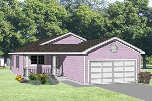 Ranch Exterior - Front Elevation Plan #116-204