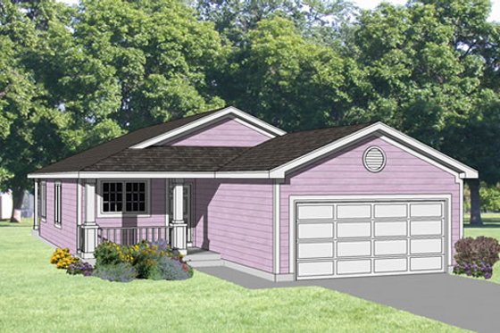 Exterior - Front Elevation for Ranch House Plan #116-204 - 3 bed, 2 bath